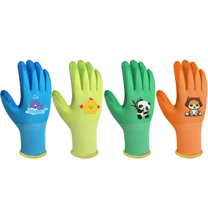 SLARMOR kids gardening gloves with palm coating for a secure grip during planting