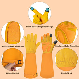 SLARMOR leather garden gloves with puncture resistant palm