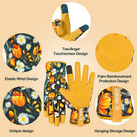 SLARMOR gloves feature durable microfiber leather palms for strong grip during weeding and digging.