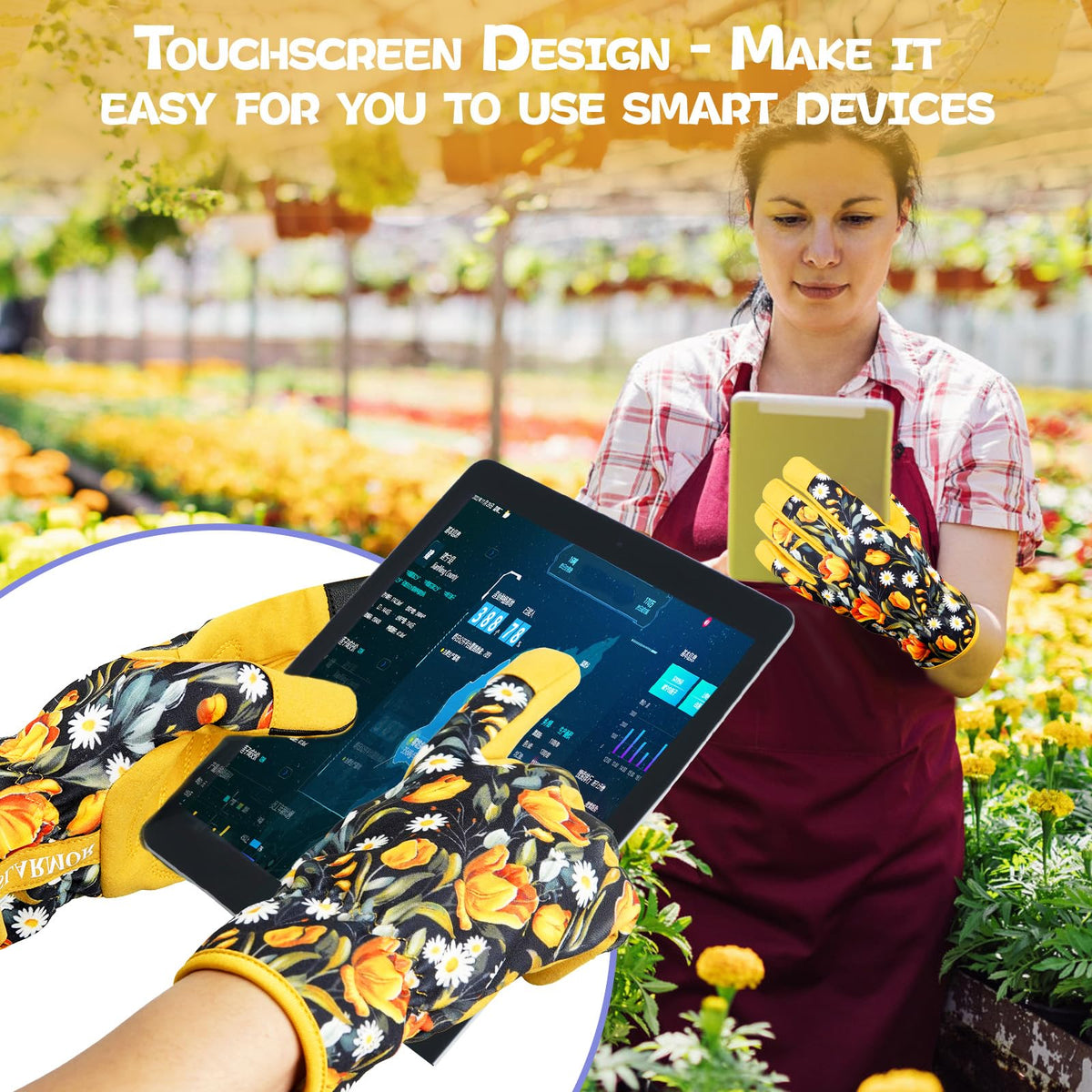 Elastic wrist design for comfortable fit and debris prevention in all gardening tasks.