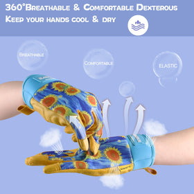 Breathable back keeps hands dry in long gardening sessions