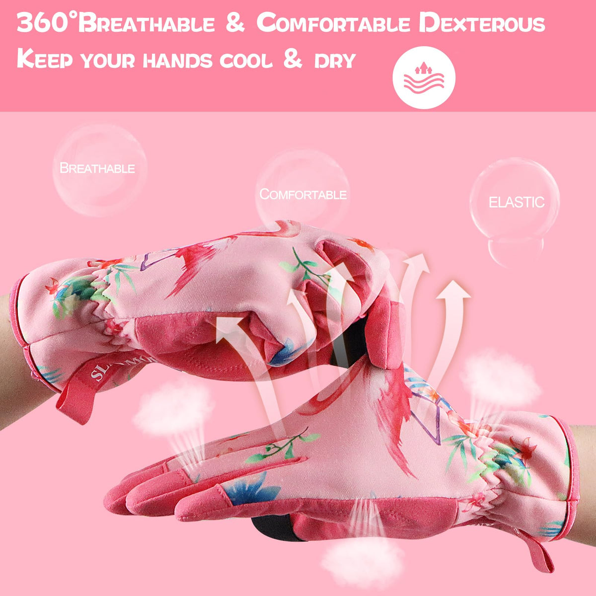 SLARMOR gloves feature breathable back to keep hands cool while gardening