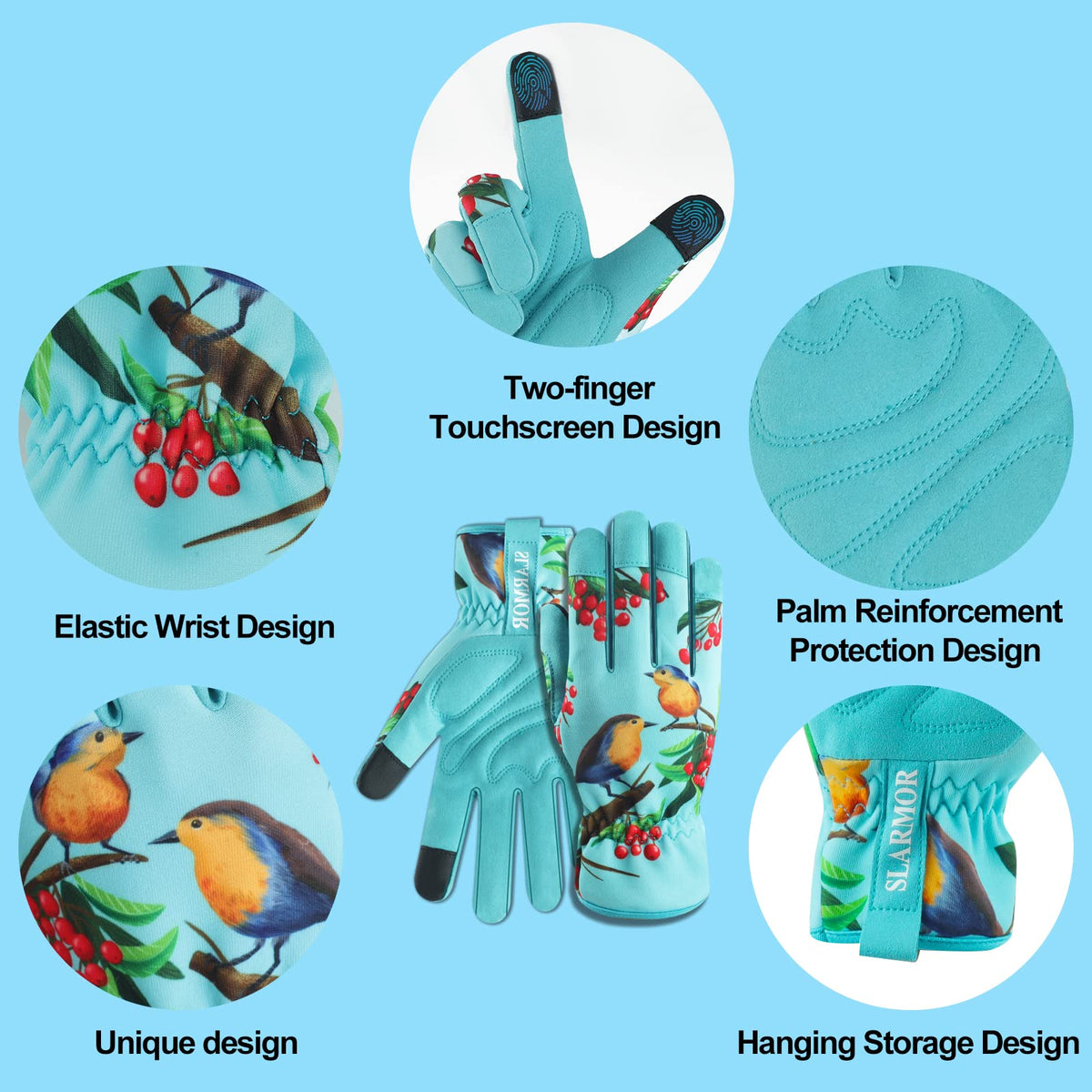 SLARMOR gloves with durable fingertips for precise planting and tool handling.