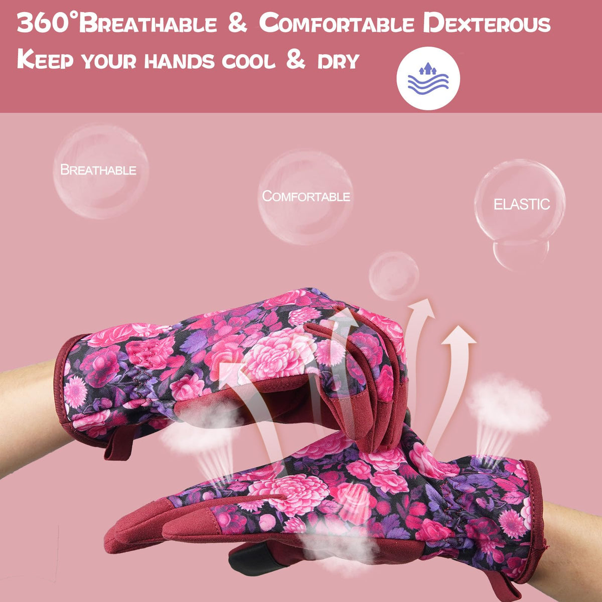 Durable palms provide strong grip on tools with SLARMOR gardening gloves for women