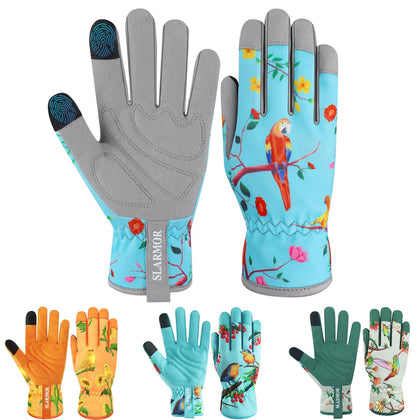 SLARMOR leather gardening gloves for women—thorn-proof protection for pruning.