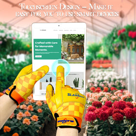 SLARMOR Leather-Gardening Gloves for Women tulip design adds decorative protection and visibility