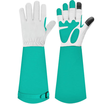 SLARMOR long gardening gloves with elbow gauntlet protect forearms during thorny pruning