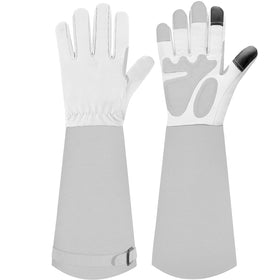 SLARMOR long gardening gloves ideal for rose pruning, protecting hands from thorns.