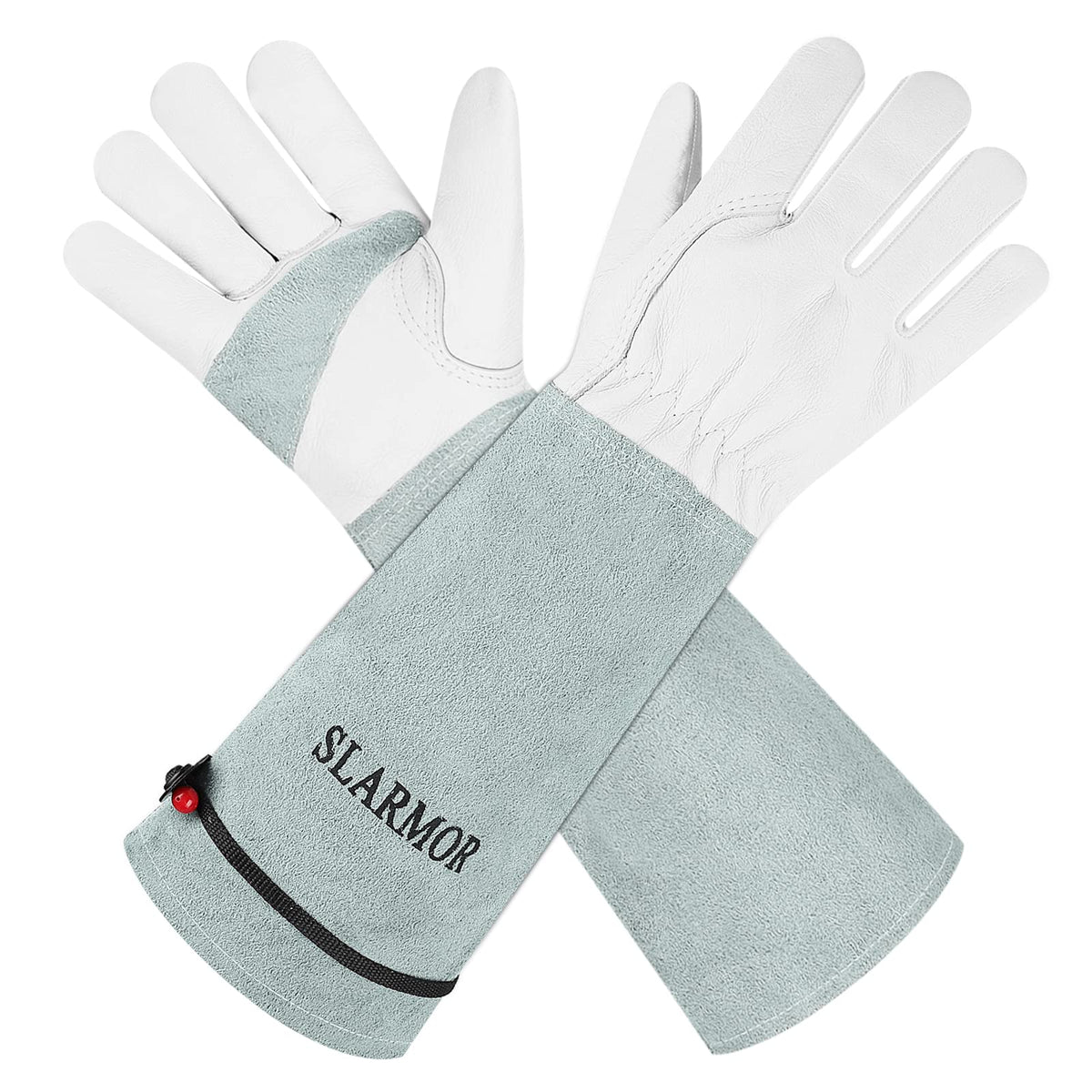 SLARMOR long gardening gloves with thorn-proof protection for rose pruning.