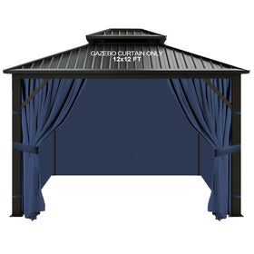 Slashome gazebo curtains 10x12 navy fully fit for weather-resistant outdoor privacy.