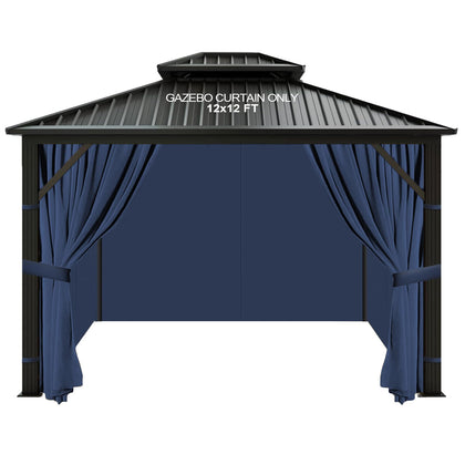 Slashome gazebo curtains 10x12 navy fully fit for weather-resistant outdoor privacy.