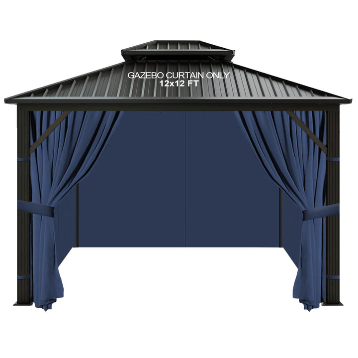 Slashome gazebo curtains 10x12 navy fully fit for weather-resistant outdoor privacy.