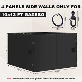 Slashome black waterproof fabric shields guests from light rain outdoors
