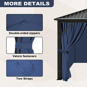Slashome gazebo curtains easy-install hooks rings for quick setup.