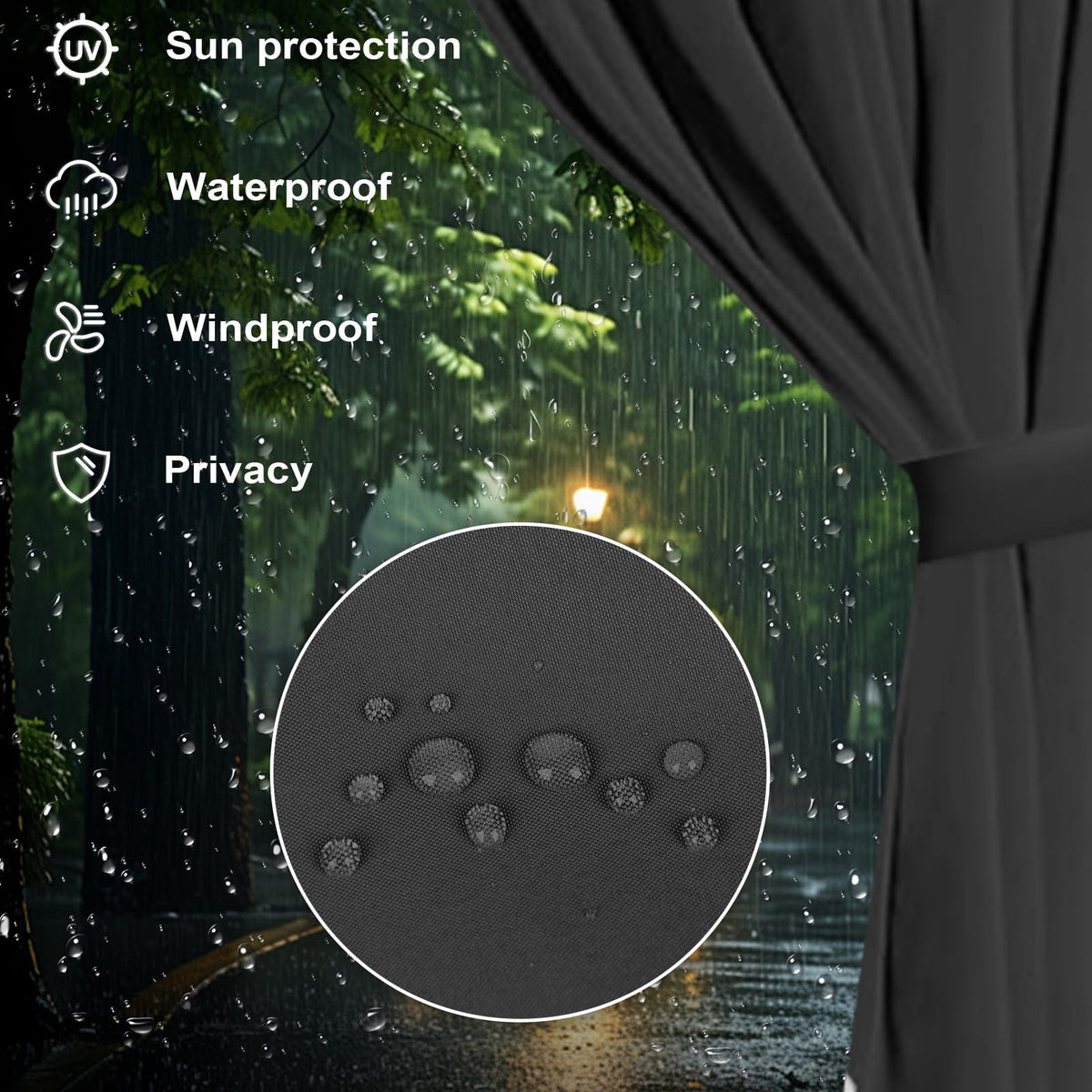 Slashome easy installation with hooks and rings for quick setup