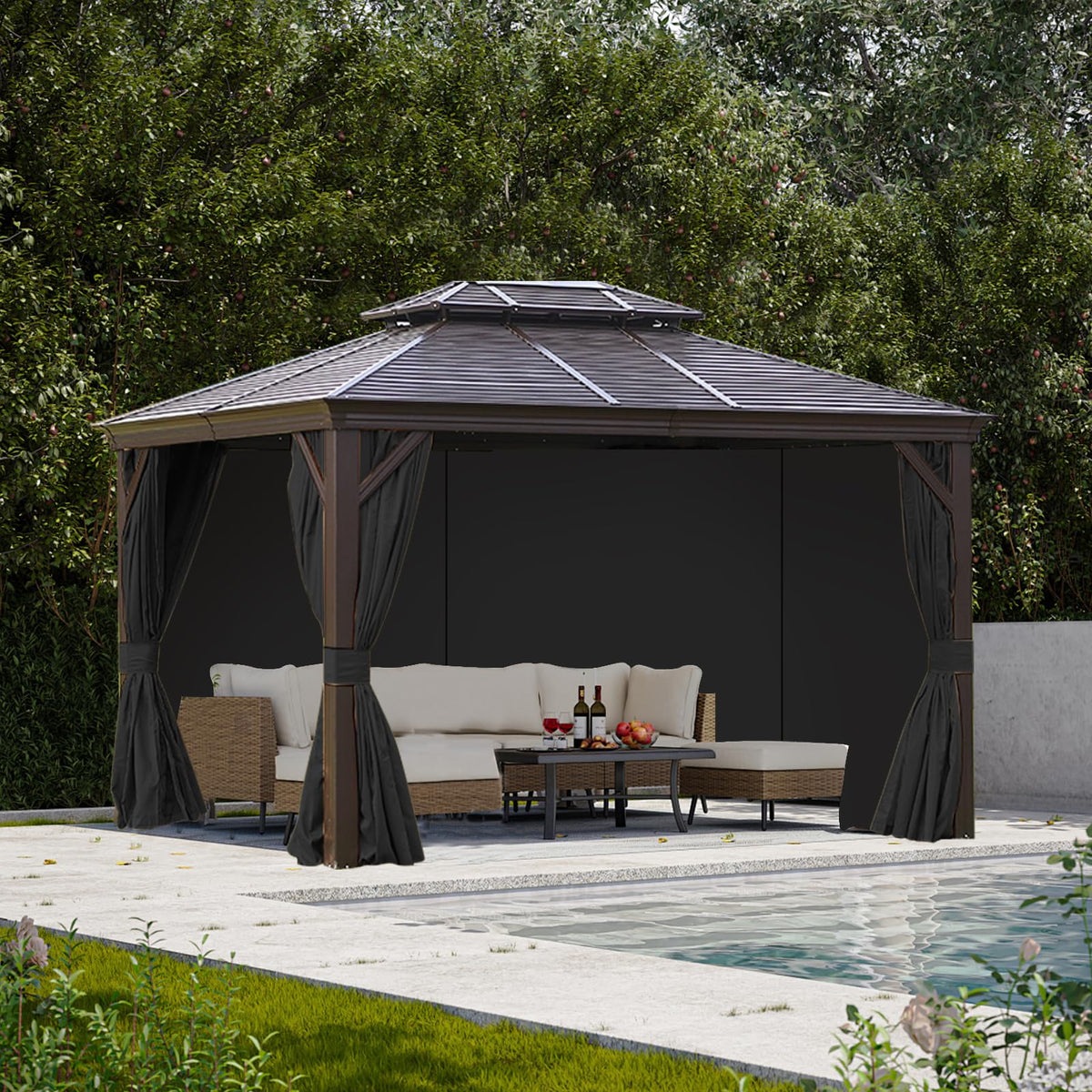 Slashome outdoor curtains withstand weather for extended patio use
