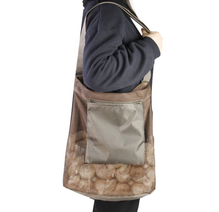 SLDHR forest foraging bag shown with open mouth for quick harvests
