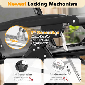 Slendor Oversized Zero Gravity Chair XL aluminum lock for smooth adjustments.