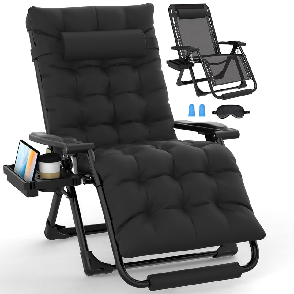 Slendor Oversized Zero Gravity Chair XL folded for compact storage.