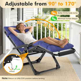 Slendor zero gravity chair aluminum lock system highlights secure, smooth position adjustment.
