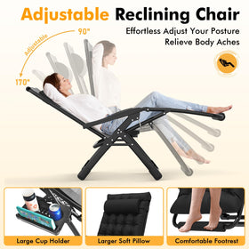 Slendor zero gravity chair detachable cushion and headrest for customizable comfort