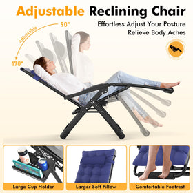 Slendor zero gravity chair triangular frame emphasizes stability and high weight support.