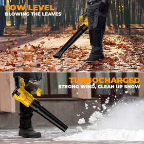 Includes blower body and tubes for drying damp surfaces and clearing leaves