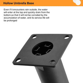 SLIIMU windproof base highlights reinforced triangles for steadier umbrellas in wind.