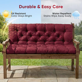 SLIMSTY cushion with built-in ties stays secure on swings