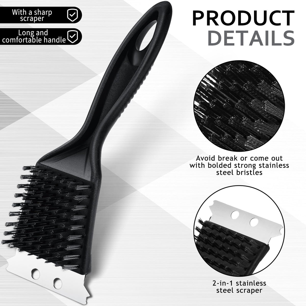 Sliner grill brush ergonomic handle for comfortable grip
