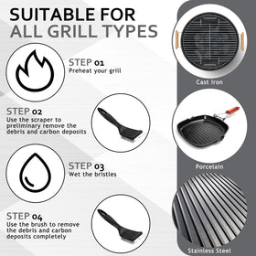 Sliner brush scrubs grate to remove grease efficiently