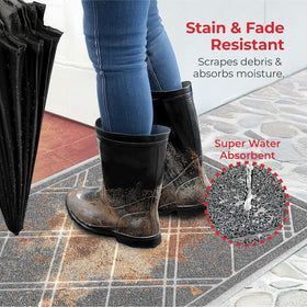 SlipToGrip 42x35 inch mat fits wide doorways without crowding.