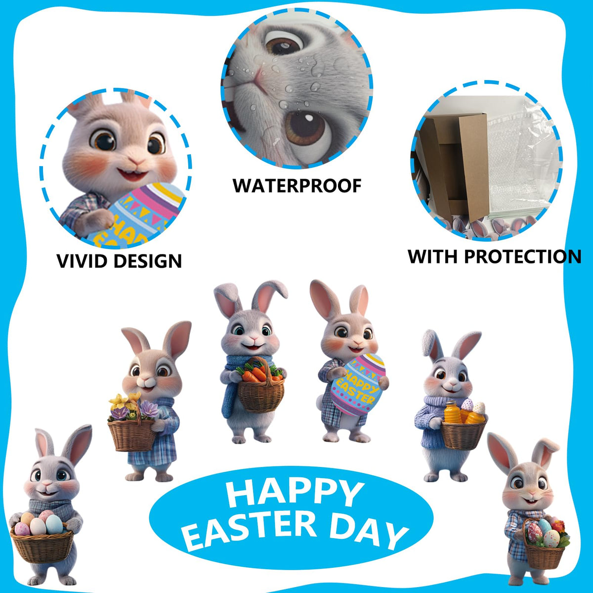 SLIRYCNIE outdoor lawn decor bunny signs for festive curb appeal.