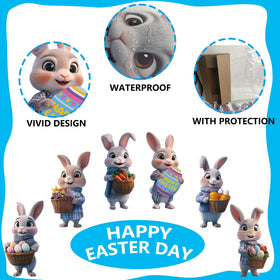 SLIRYCNIE outdoor lawn decor bunny signs for festive curb appeal.