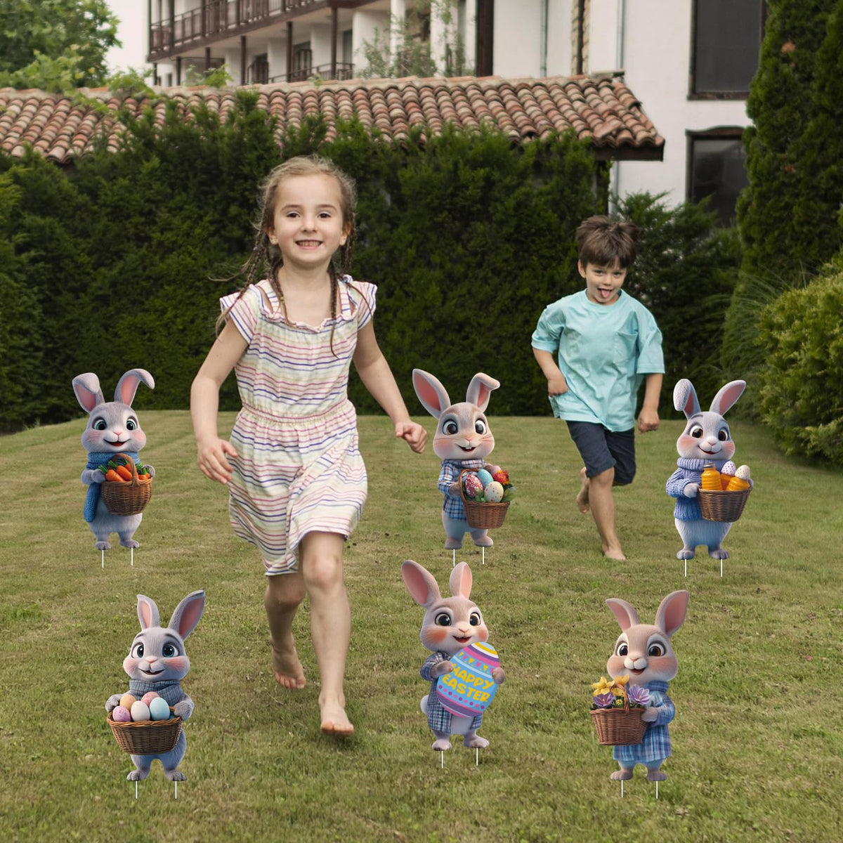 SLIRYCNIE vivid Easter color sign brightens any yard.