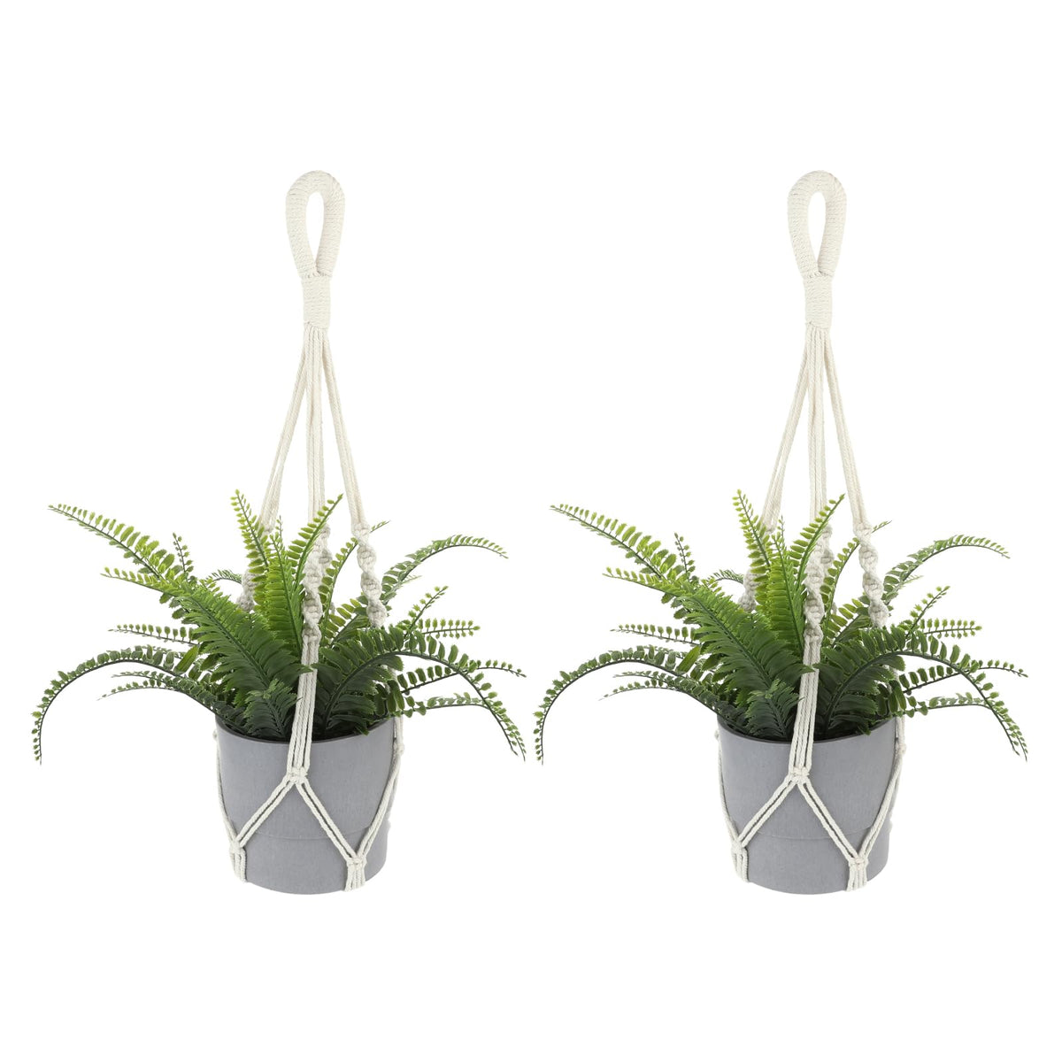 Sliverdew macrame indoor hanger close-up in cotton rope for chic plant display