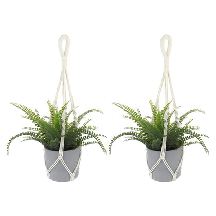 Sliverdew macrame indoor hanger close-up in cotton rope for chic plant display