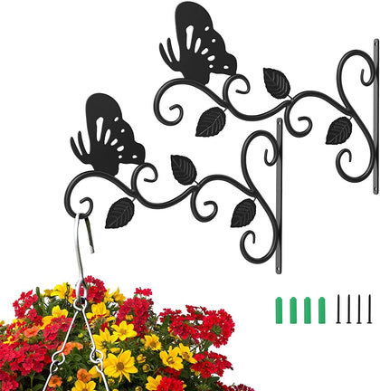 SLL 2Pack hanging plants bracket 12inch keeps heavy pots secure outdoors