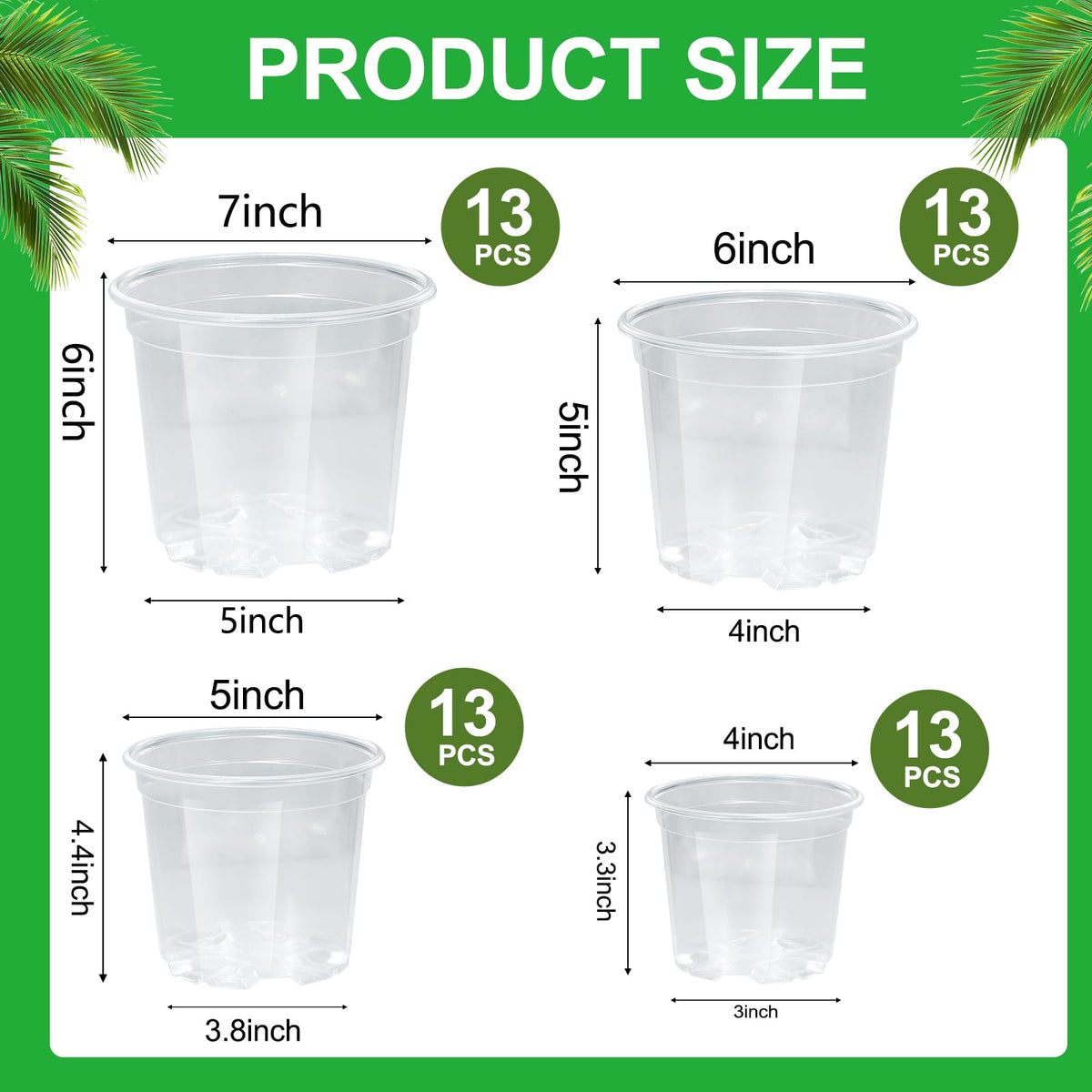 SLMKHHU clear nursery pot 5-inch ideal for starting seeds indoors