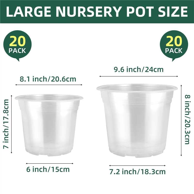 SLMKHHU 10inch clear nursery pot shows roots through transparent walls for monitoring.