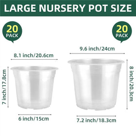 SLMKHHU 10inch clear nursery pot shows roots through transparent walls for monitoring.
