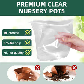 SLMKHHU Large-capacity clear nursery pots ideal for bigger plants.