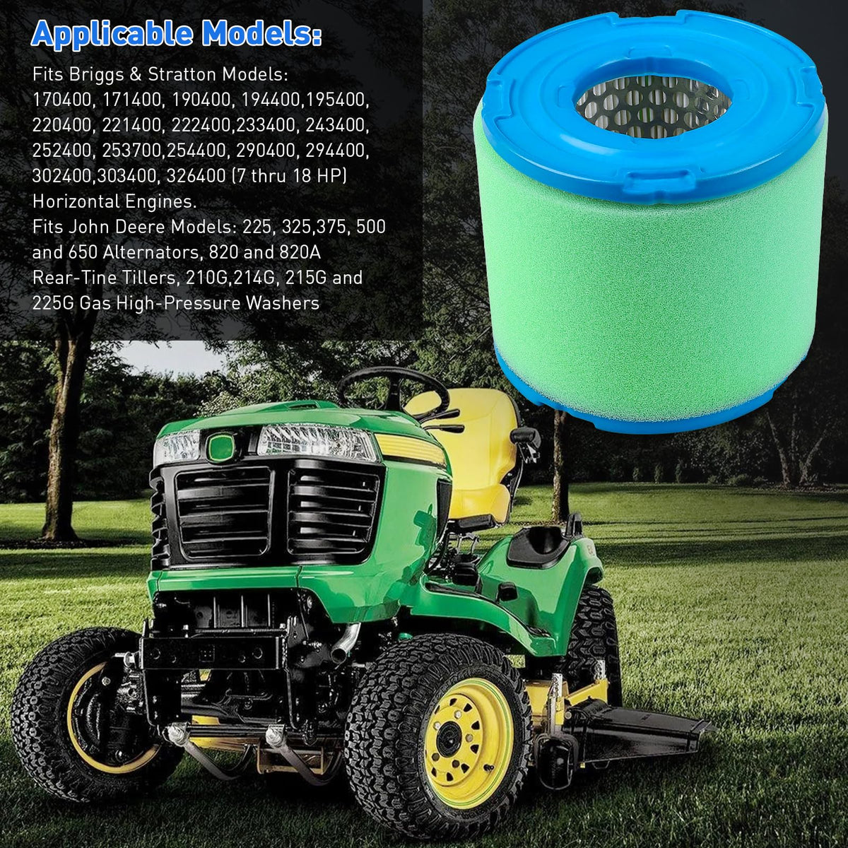 Slother air filter enhances airflow for better engine performance.