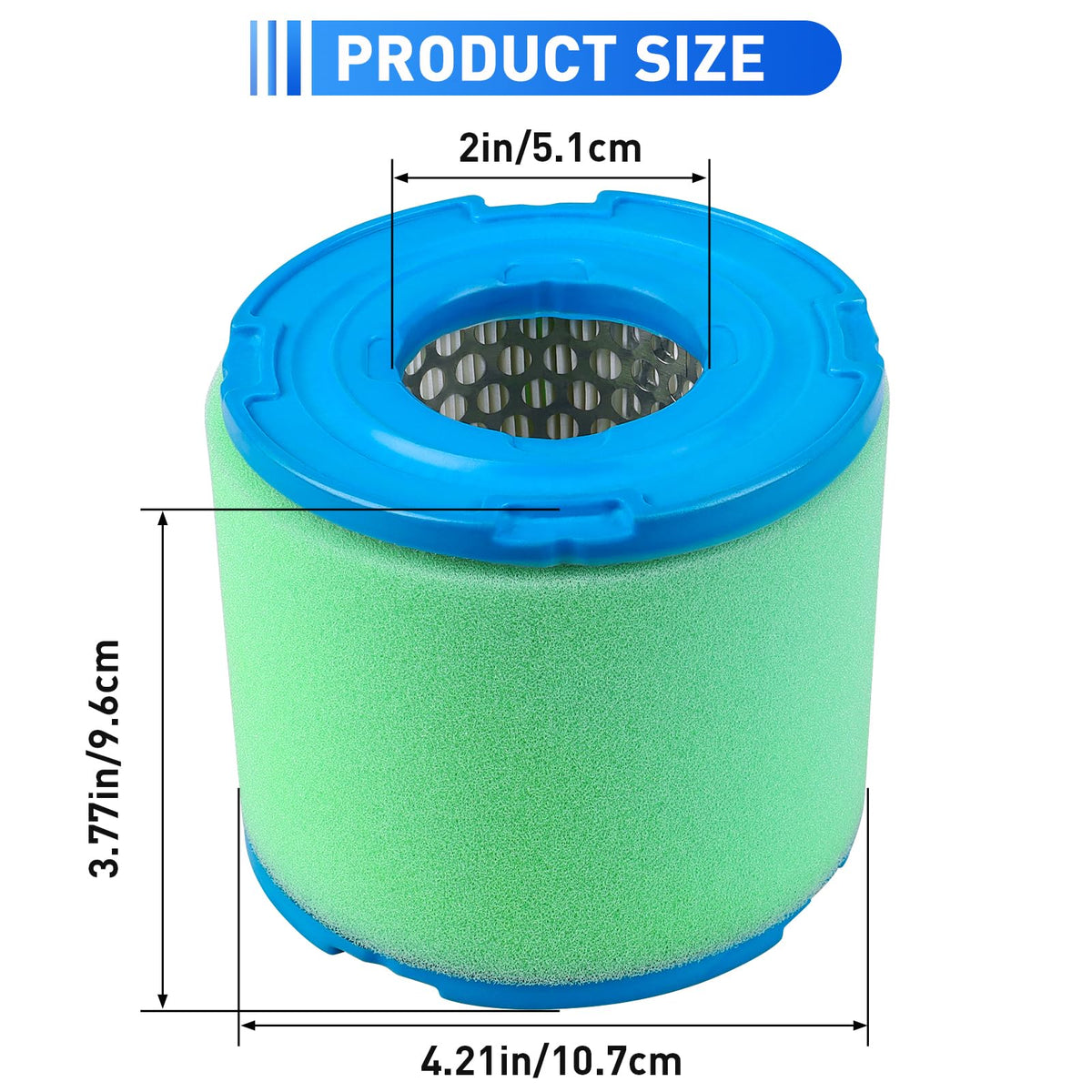 Slother pleated media air filter detail with large filtration surface.
