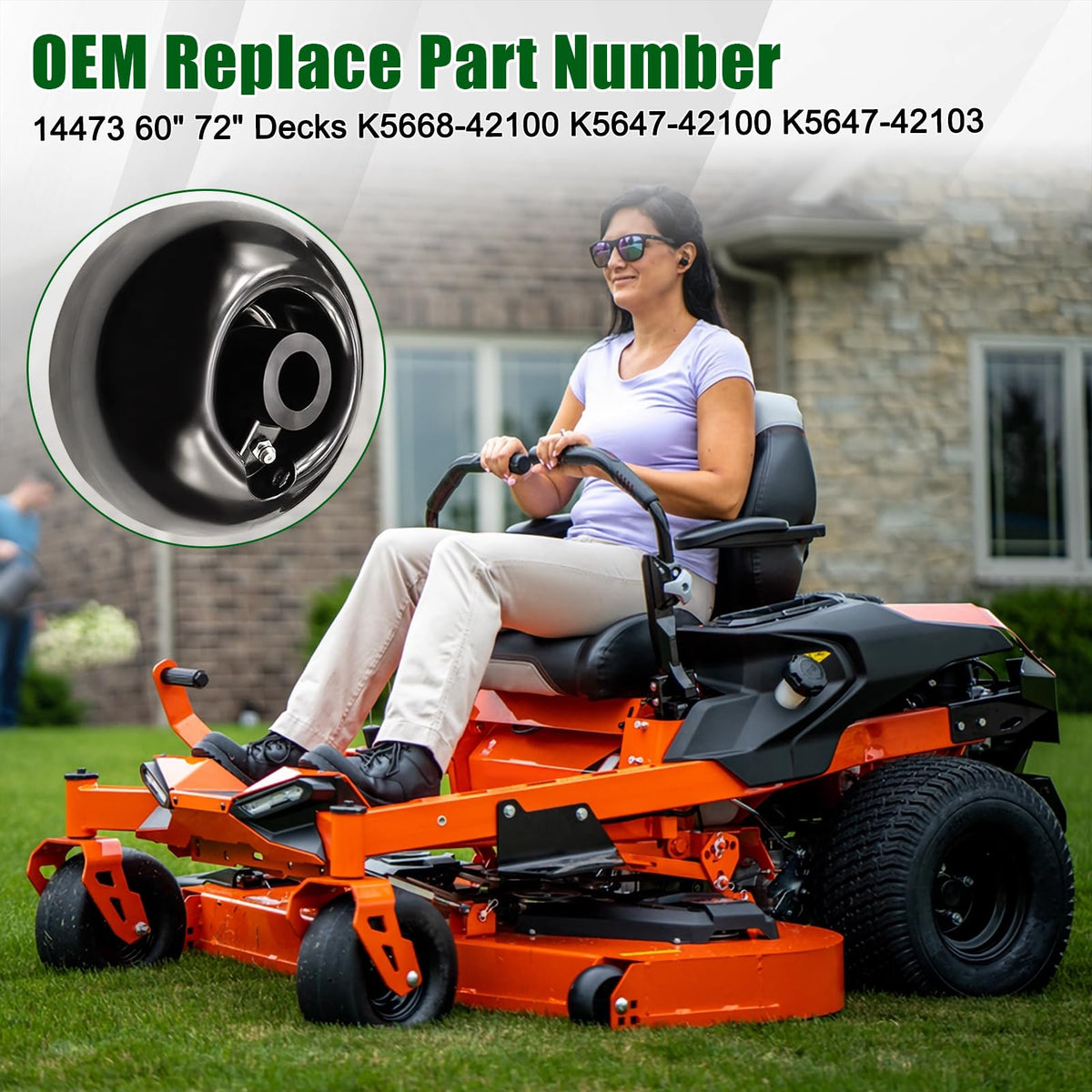 Slother wheel outer diameter 5 inches helps even cutting and traction.