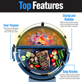 Sturdy welded side handles on the SnS Drip N Roast Pan