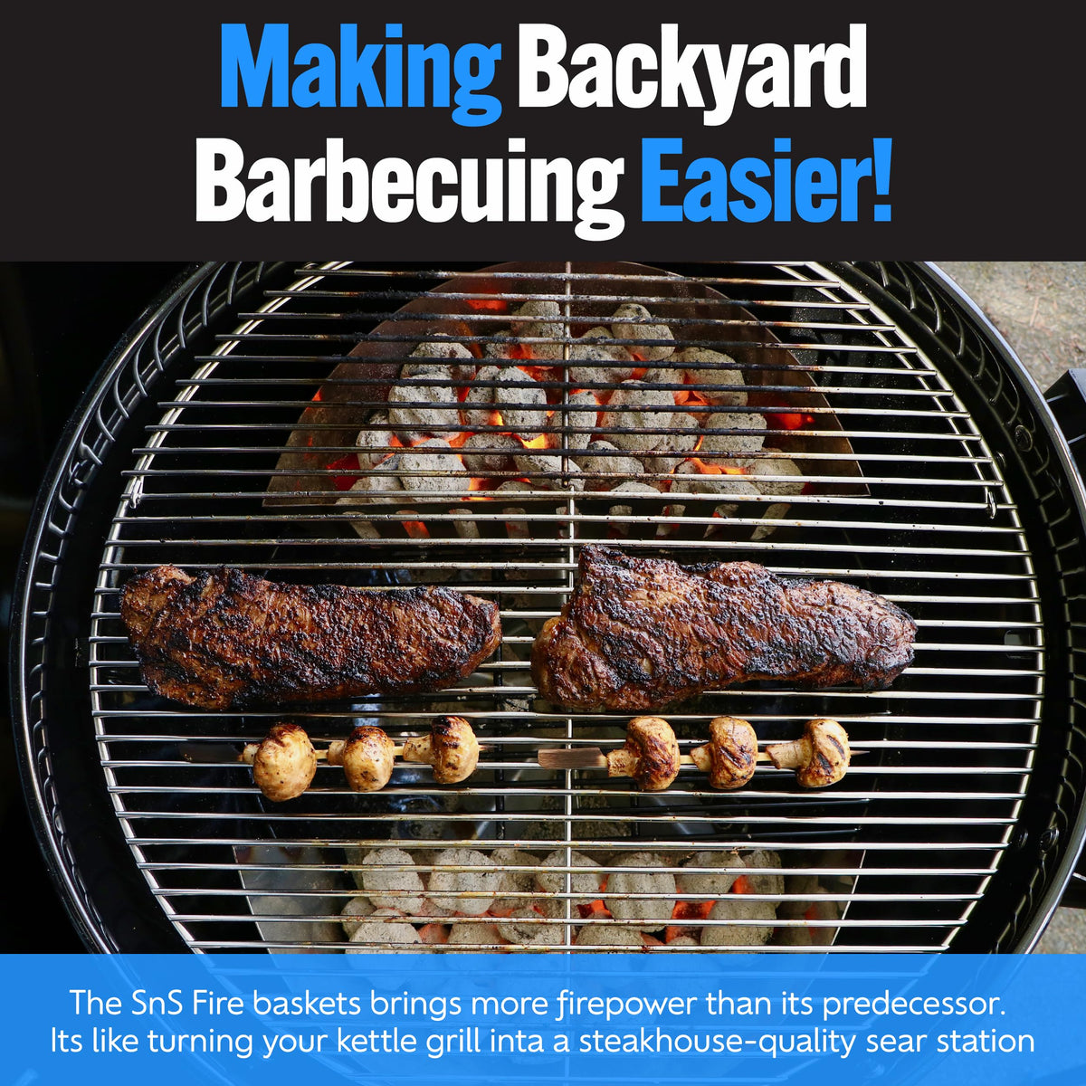 Slow ’N Sear large 14x6.125x4.5-inch insert covers bigger backyard cooks.