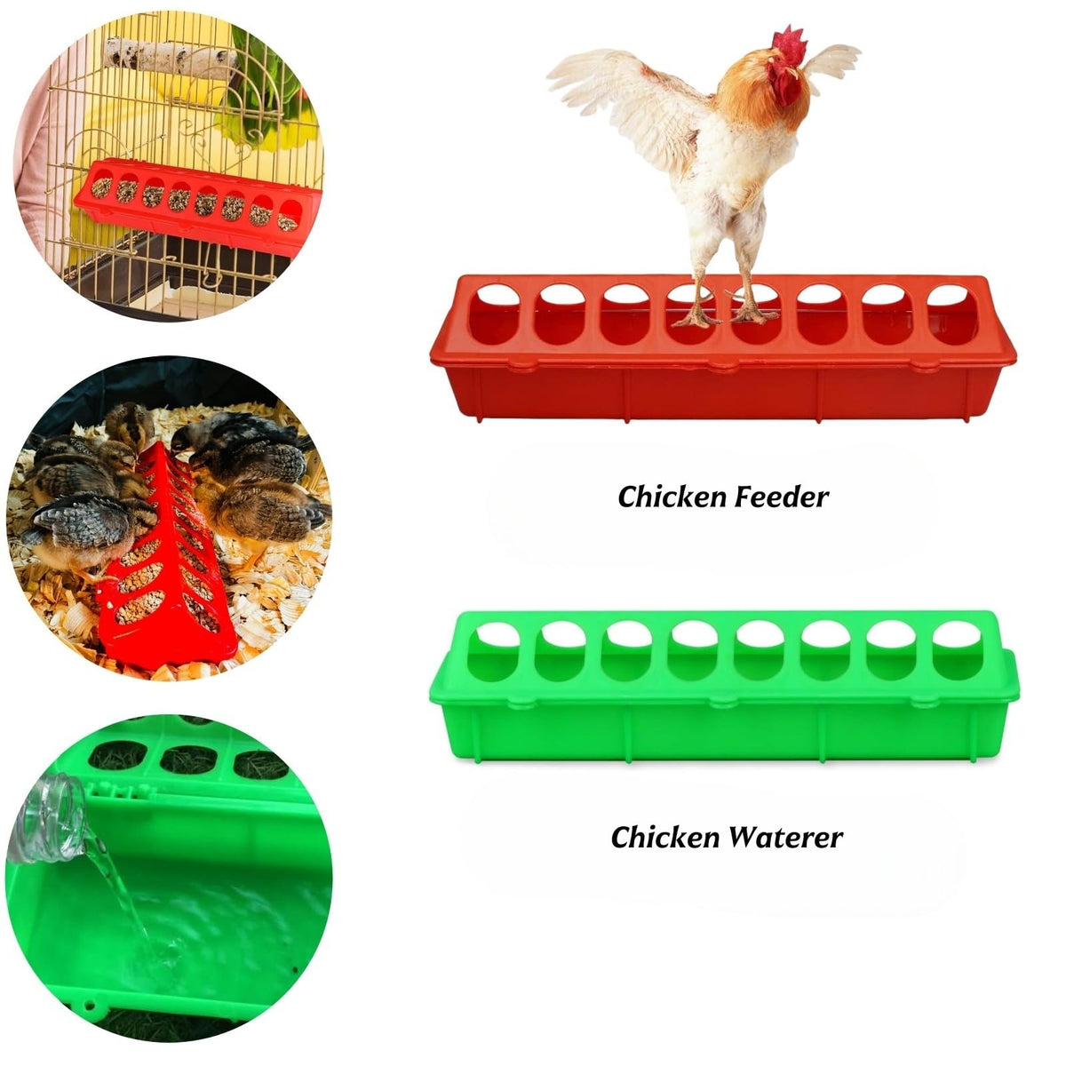 SLWHYZL free-standing feeder fits on coop floor for convenient feeding