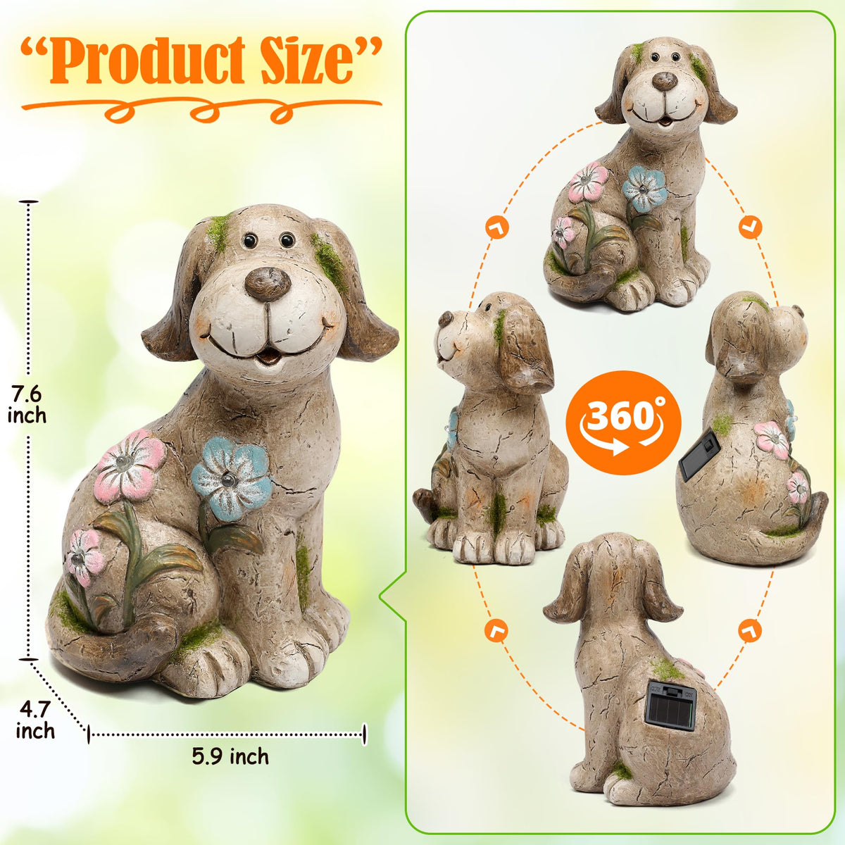 Smadeer durable resin dog ornament withstands weather for year-round outdoor charm