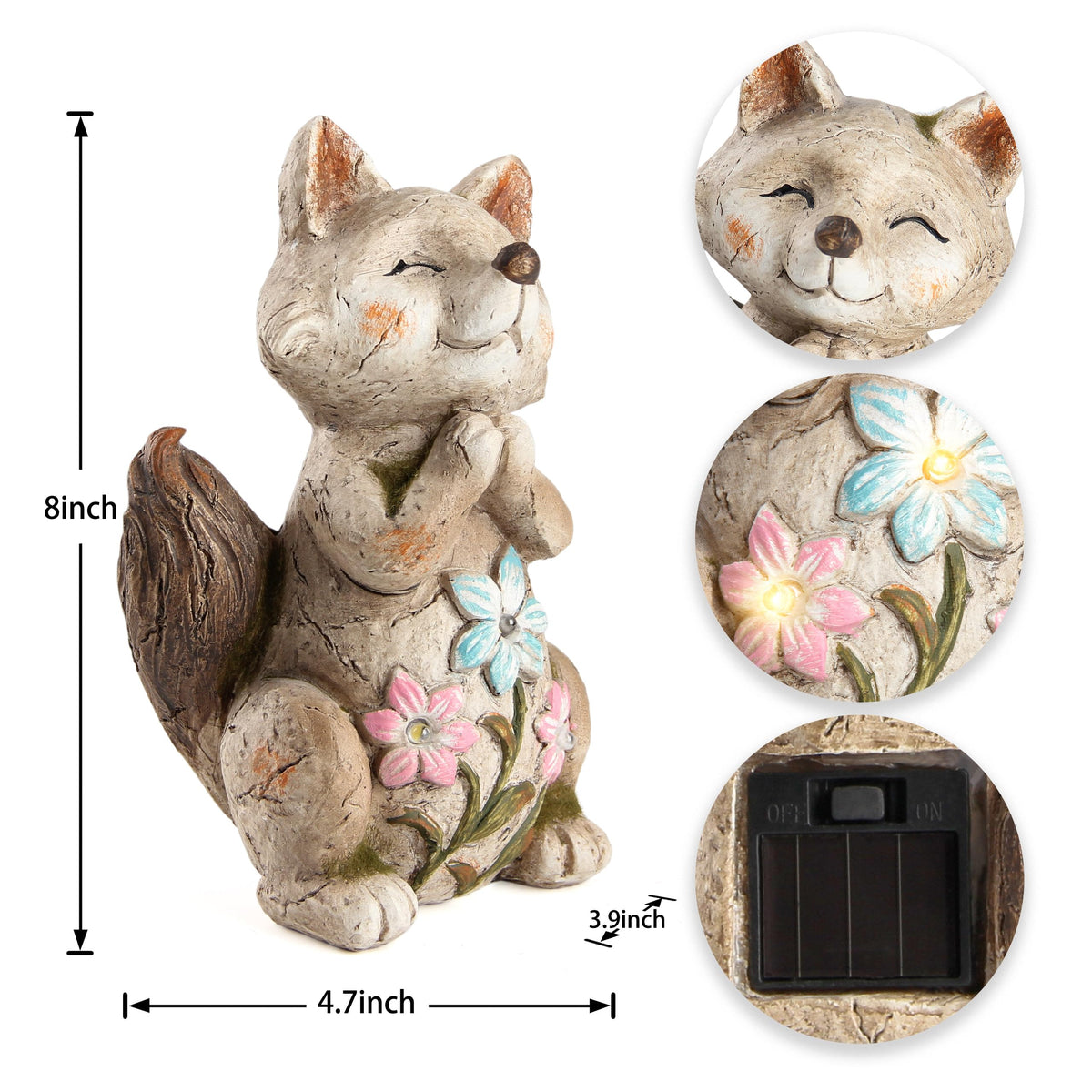 Smadeer Fox sculpture for outdoor patio adds weatherproof charm.